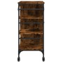 Carrito de cocina de madera roble ahumado 87,5x38,5x84,5 cm