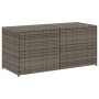 Caja de almacenaje de jardín ratán sintético gris 283L