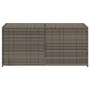 Caja de almacenaje de jardín ratán sintético gris 283L