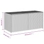 Caja de almacenaje de jardín ratán sintético gris 283L