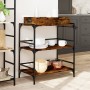Carrito cocina madera ingeniería roble ahumado 81,5x41x92,5 cm