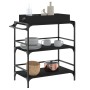 Carrito de cocina de madera de ingeniería negro 81,5x41x92,5 cm