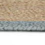 Alfombra hecha a mano de yute con borde verde oliva 150 cm