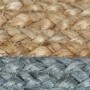 Alfombra hecha a mano de yute con borde verde oliva 150 cm