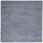 Alfombra peluda de pelo largo moderna PAMPLONA azul 120x120 cm
