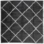 Alfombra de pelo largo moderna PAMPLONA negro y crema 160x160cm