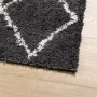 Alfombra de pelo largo moderna PAMPLONA negro y crema 160x160cm