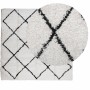 Alfombra de pelo largo moderna PAMPLONA crema y negro 160x160cm