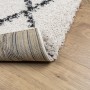 Alfombra de pelo largo moderna PAMPLONA crema y negro 160x160cm