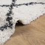 Alfombra de pelo largo moderna PAMPLONA crema y negro 160x160cm