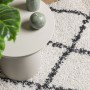 Alfombra de pelo largo moderna PAMPLONA crema y negro 160x160cm
