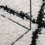Alfombra de pelo largo moderna PAMPLONA crema y negro 160x160cm