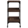 Carrito de cocina madera ingeniería marrón roble 60x41x80,5 cm