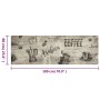 Alfombra de cocina lavable terciopelo gris café 60x180 cm