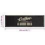 Alfombra de cocina lavable terciopelo texto café 45x150 cm