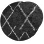Alfombra de pelo largo moderna PAMPLONA negro y crema Ø 280 cm
