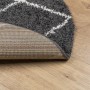 Alfombra de pelo largo moderna PAMPLONA negro y crema Ø 280 cm
