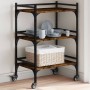 Carrito de cocina madera ingeniería roble ahumado 50x35x75,5 cm
