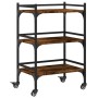 Carrito de cocina madera ingeniería roble ahumado 50x35x75,5 cm