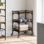 Carrito de cocina madera ingeniería roble ahumado 50x35x75,5 cm