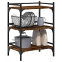 Carrito de cocina madera ingeniería roble ahumado 50x35x75,5 cm