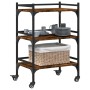 Carrito de cocina madera ingeniería roble ahumado 50x35x75,5 cm