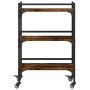 Carrito de cocina madera ingeniería roble ahumado 50x35x75,5 cm