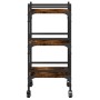 Carrito de cocina madera ingeniería roble ahumado 50x35x75,5 cm