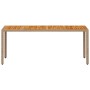 Mesa de jardín ratán PE beige y madera de acacia 190x90x75 cm