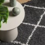 Alfombra de pelo largo moderna PAMPLONA negro y crema 80x200 cm
