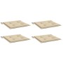 Cojines de silla de jardín 4 uds tela beige 40x40x3 cm