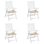 Cojines de silla de jardín 4 uds tela beige 40x40x3 cm