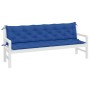 Cojines de banco de jardín 2 uds tela Oxford azul 200x50x7 cm