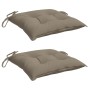 Cojines de silla de jardín 2 uds tela Oxford taupé 40x40x7 cm