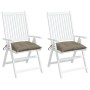 Cojines de silla de jardín 2 uds tela Oxford taupé 40x40x7 cm