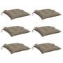 Cojines de silla de jardín 6 uds tela Oxford taupé 40x40x7 cm