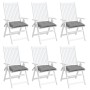 Cojines de silla de jardín 6 uds tela Oxford gris 50x50x7 cm