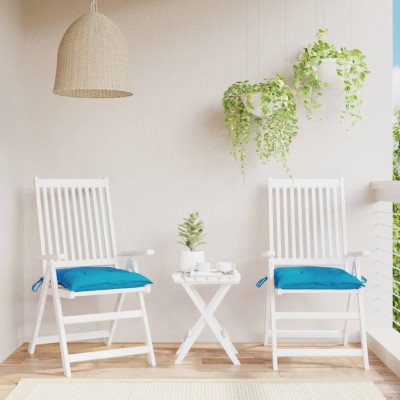 Cojines de silla de jardín 2 uds tela Oxford azul 50x50x7 cm