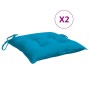 Cojines de silla de jardín 2 uds tela Oxford azul 50x50x7 cm