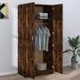 Armario madera contrachapada color roble ahumado 80x52x180 cm