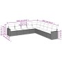 Set de muebles de jardín 9 pzas y cojines ratán sintético gris