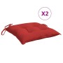 Cojines para palets 2 unidades tela Oxford rojo 50x50x7 cm