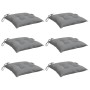 Cojines de silla de jardín 6 uds tela Oxford gris 40x40x7 cm