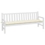 Cojín para banco de jardín tela Oxford crema 200x50x7 cm