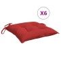 Cojines para palets 6 unidades tela Oxford rojo 50x50x7 cm