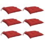 Cojines para palets 6 unidades tela Oxford rojo 50x50x7 cm