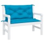 Cojines de banco de jardín 2 uds azul claro 100x50x7 cm