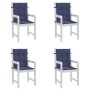 Cojines para silla con respaldo bajo 4 uds tela azul marino