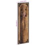 Perchero madera maciza de mango rugosa 35x8x110 cm