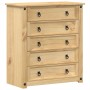 Cómoda cajonera Corona madera maciza de pino 80x40x89 cm